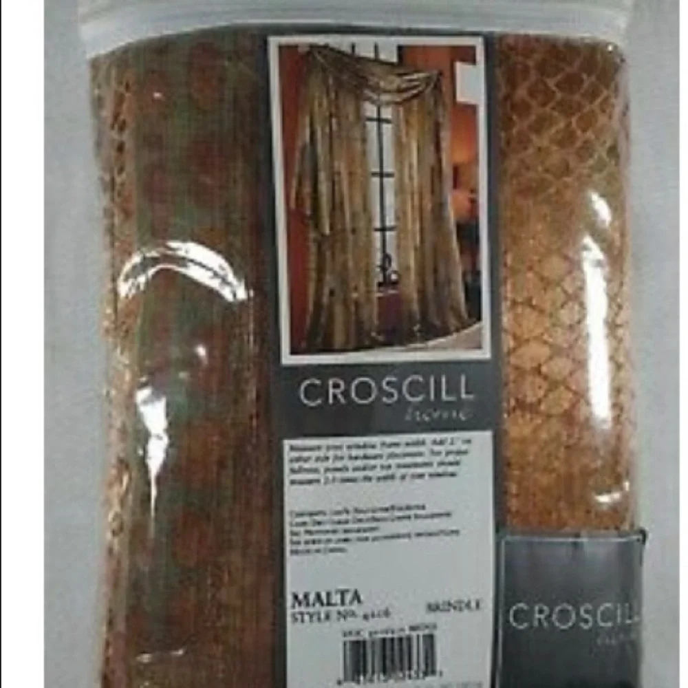 NWOT Croscill Malta Scarf Valance Browntones